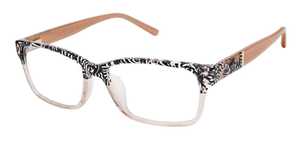 L.A.M.B. LAUF089 B39 BLACK WHITE BLUSH EYEGLASSES 57-17-145 AUTHENTIC